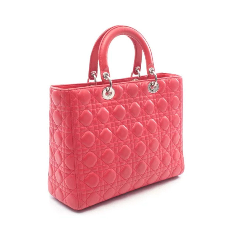 Dior Lady Cannage Handbag Leather Red - Picture 2 of 7